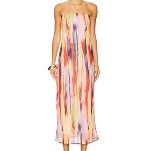 Vibrant Strapless Maxi Dress